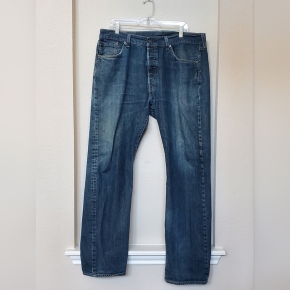Levi's 501 Button Fly Denim Jeans.  Size 38x34 - Picture 1 of 5